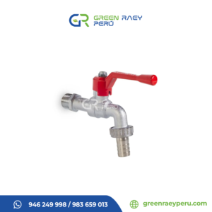 llave esférica cromada para jardín